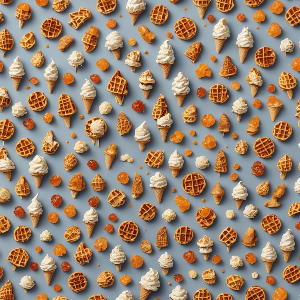 Waffle, Ice Cream, and Cloudberry Fantasy World