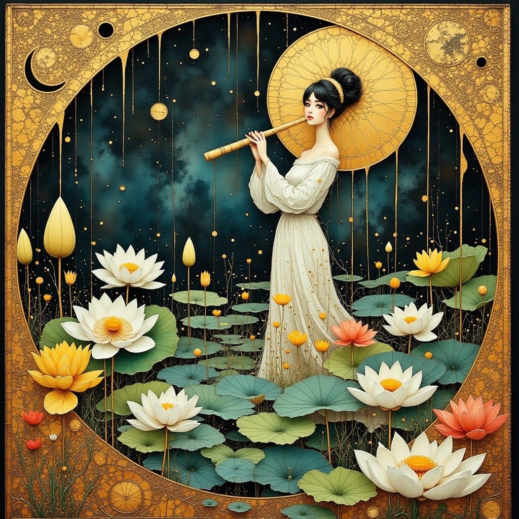 Surreal Garden of Forgotten Time in Miniature Style