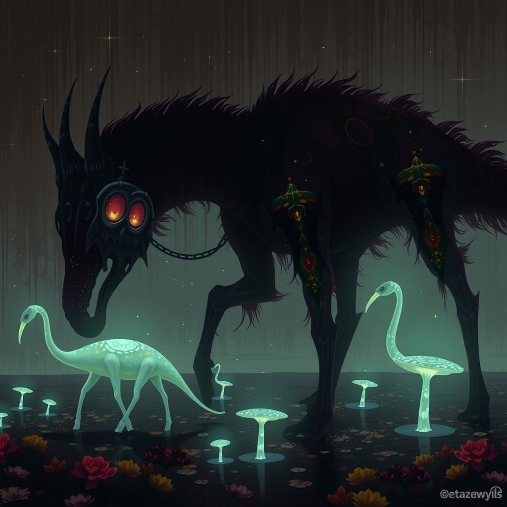 Iridescent Beings in a Kaleidoscopic Biome