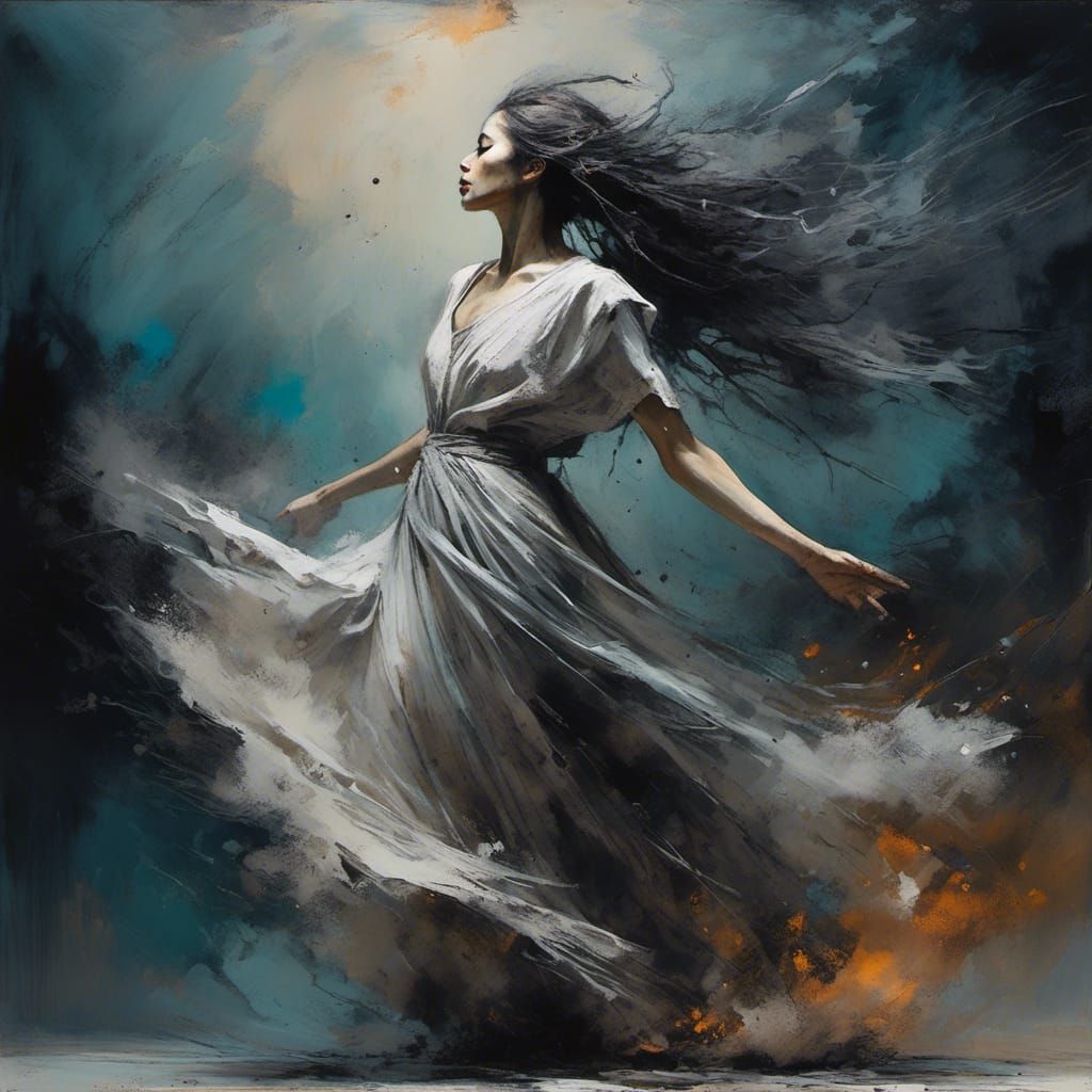 Wild Woman Dancing in Moonlight: Splash Art