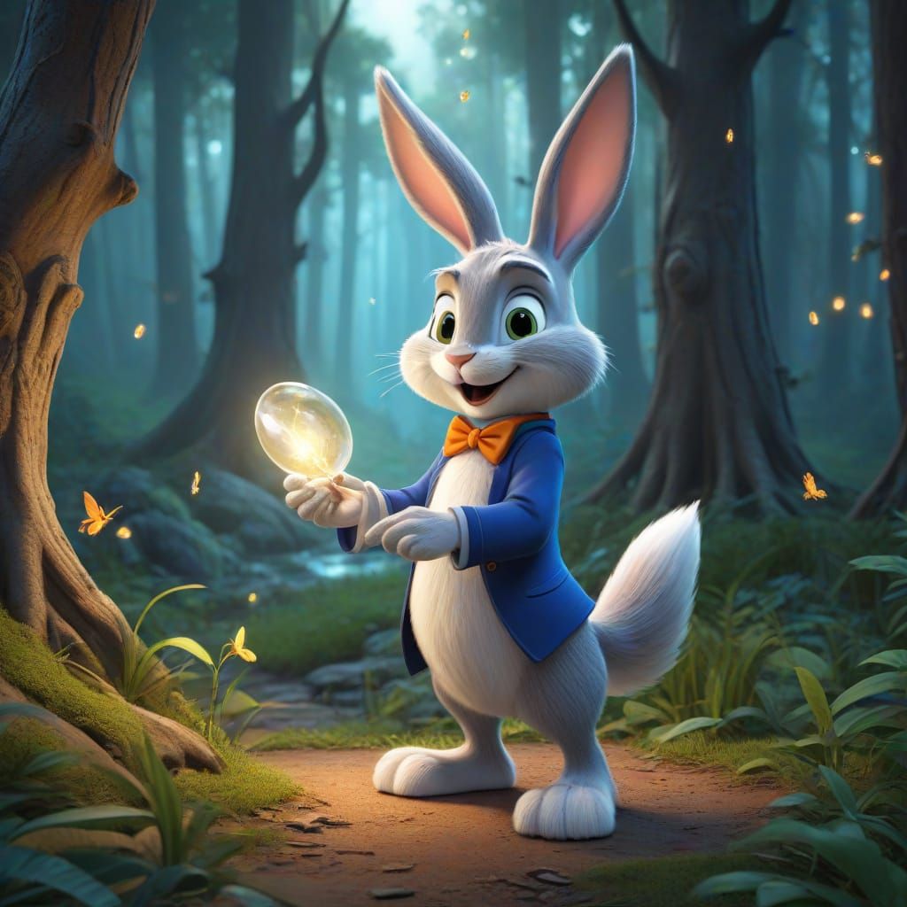 Whimsical Bugs Bunny Confronts Mystical Forces in a Vibrant ...