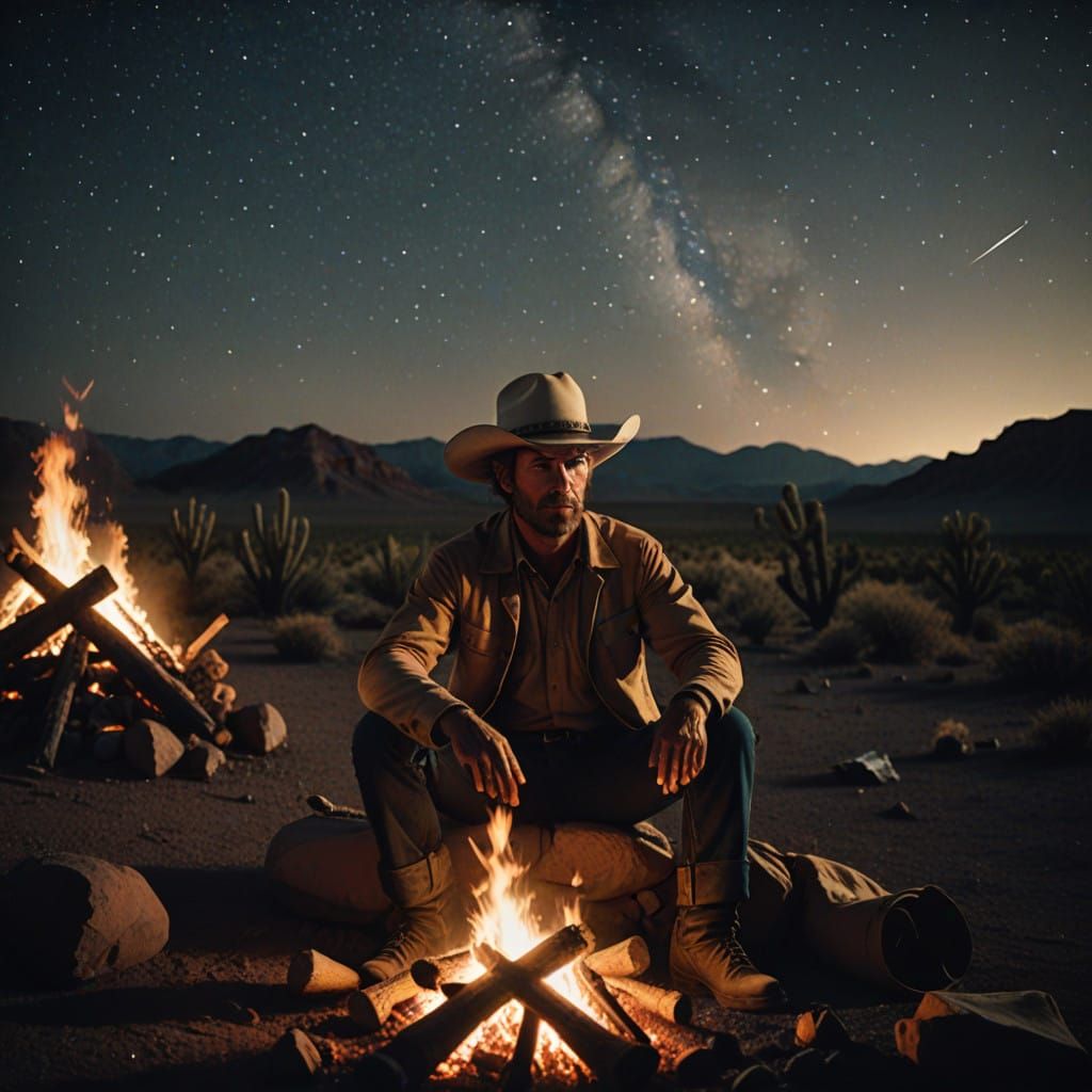 Epic Desert Campfire Scene