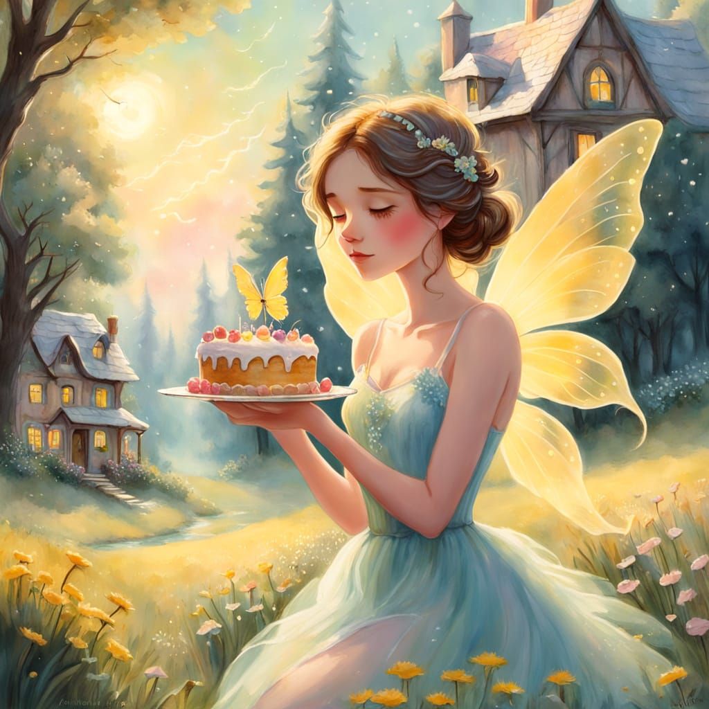 Whimsical Fairy in a Sunny Meadow