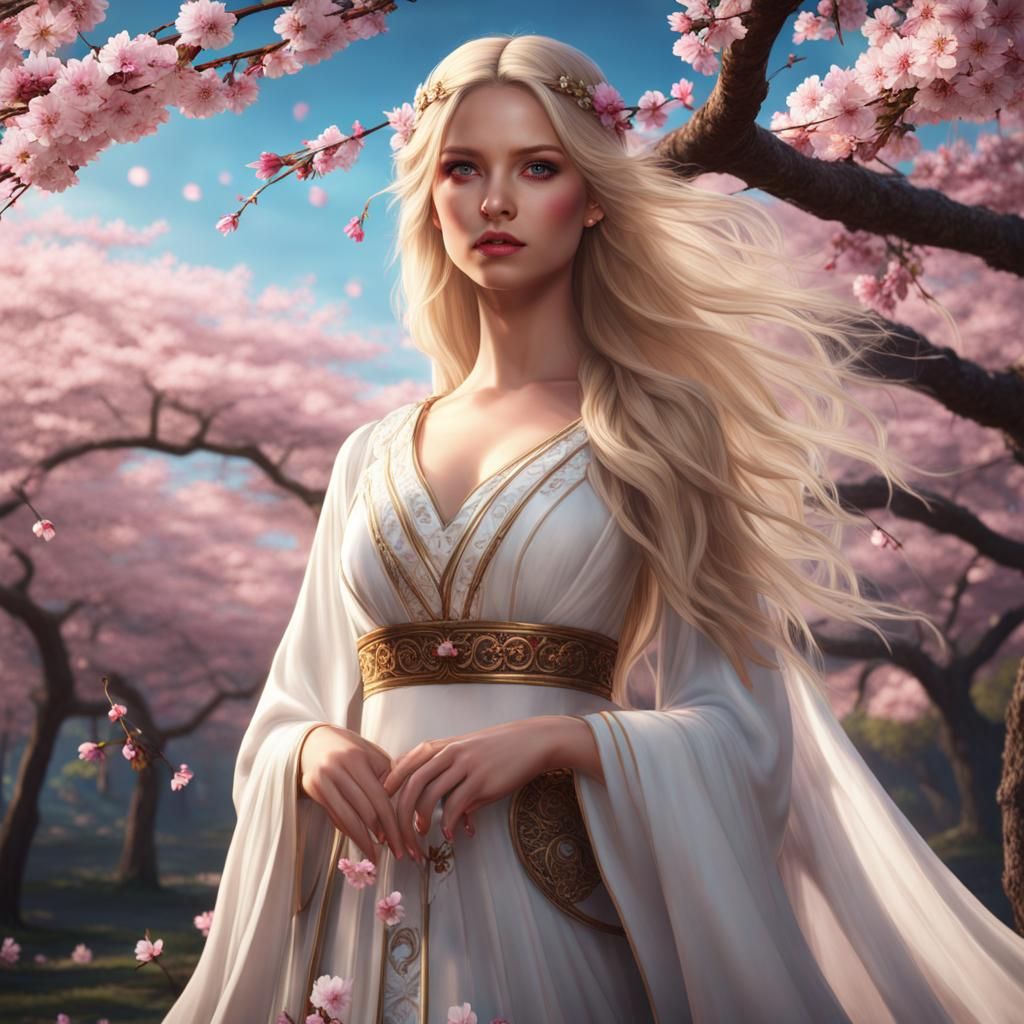 Cherry Blossom Maiden Fantasy Art