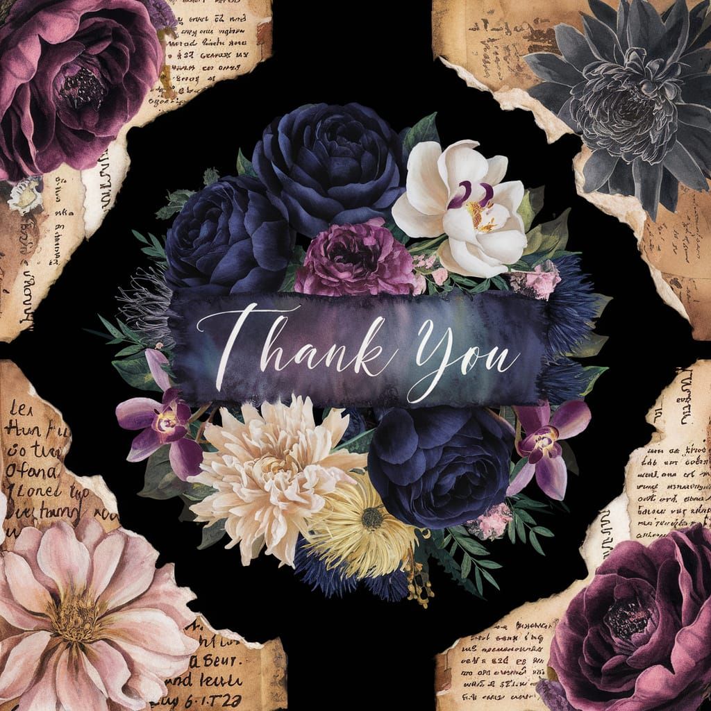 Watercolor Thank You Floral Arrangement