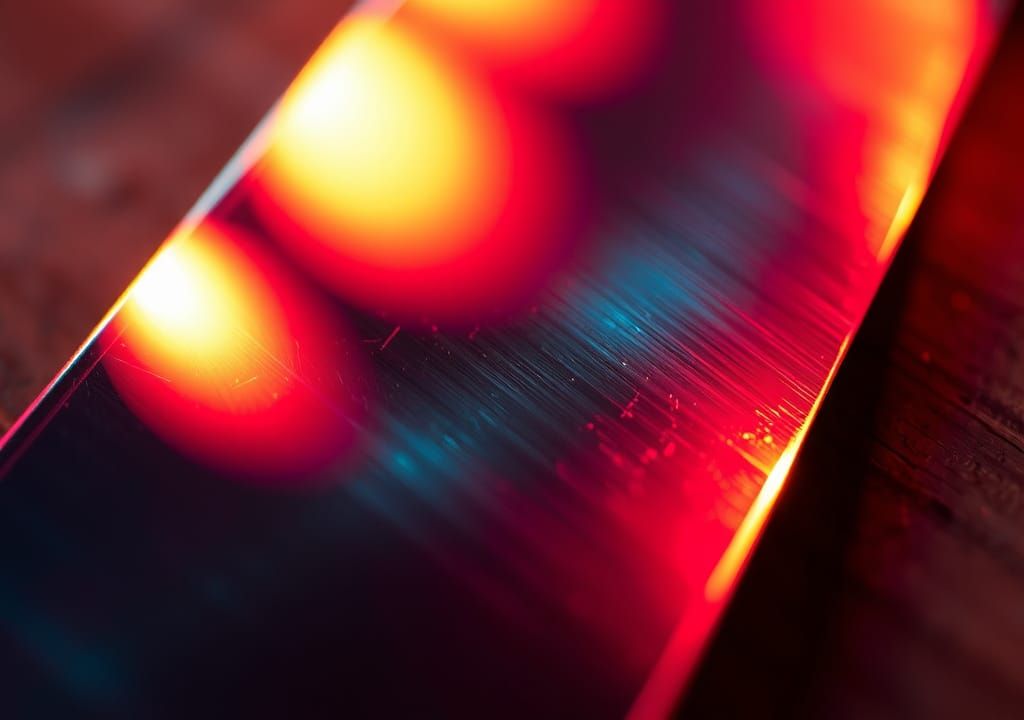 Razor Sharp Blade Reflects Hyperrealistic Light