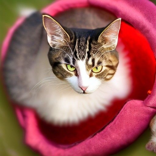 Cat Inside Ruby Bathed in Divine Light