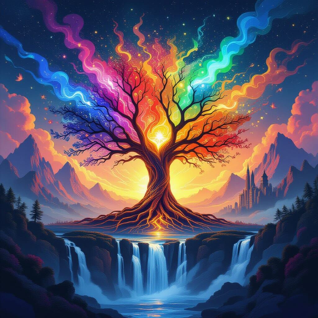 A breathtaking conceptual illustration features  At the cent...