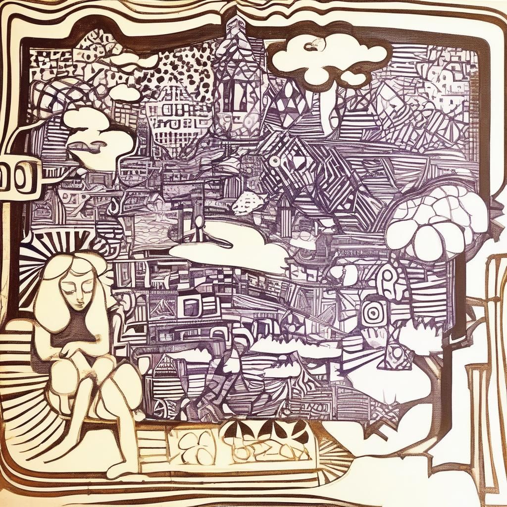 Girl's Geometric Dream in Structuralist Style