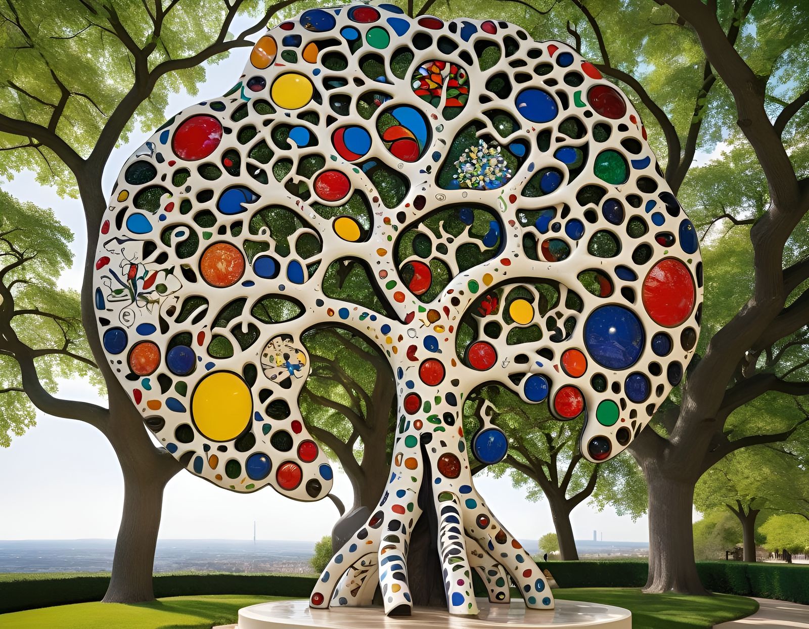 Colorful Tree of Life Sculpture