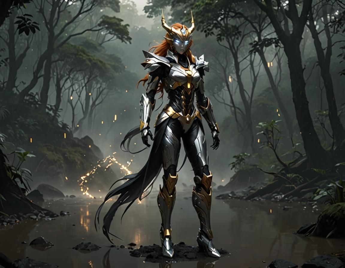 Cybertronian Emerges from Mist: 3D Anime Art