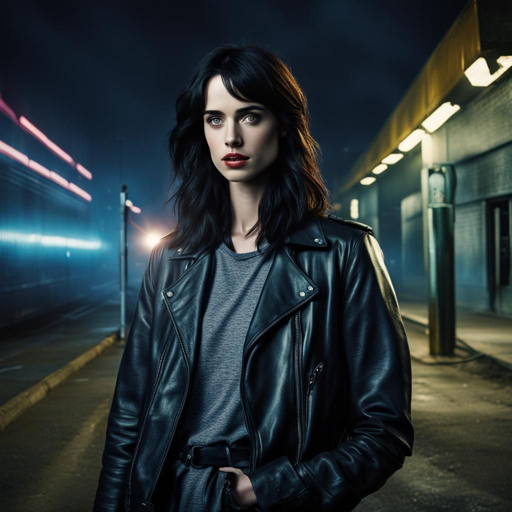 90s Grunge Girl with Gray Eyes, Hyperrealistic Portrait