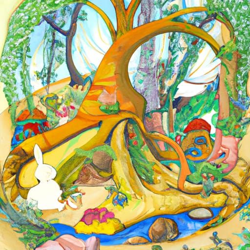 Whimsical Forest Creatures in Vibrant Watercolor Style