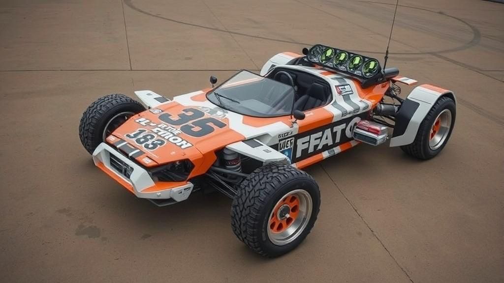 Retro-Futuristic Lunar Buggy in Wipeout Style