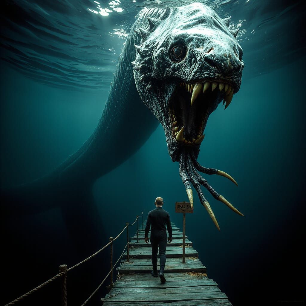 Terrifying Deep Sea Leviathan Confronts Diver