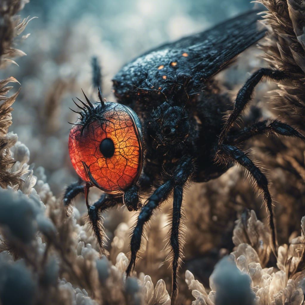 Spider with Plants, Sci-Fi Horror Art