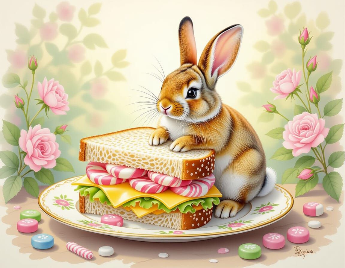 Magical Candy Sandwich in Watercolor and Ink