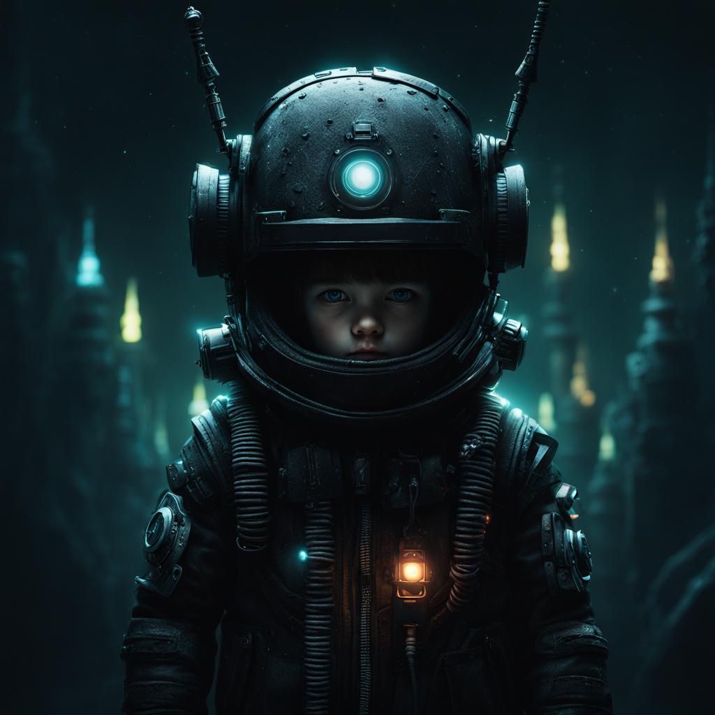 Neon Cyberpunk Boy in the Dark, Unreal Engine