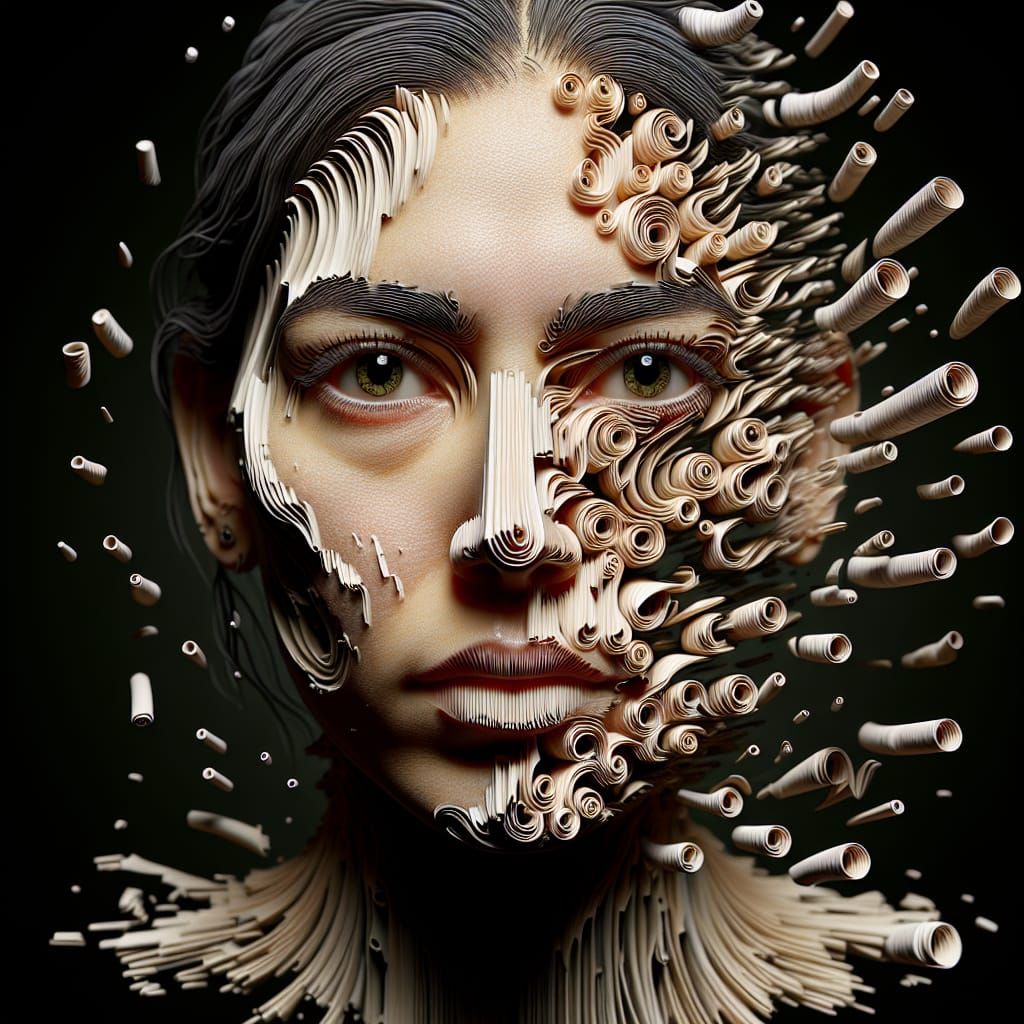 Eerie Portrait of a Disintegrating Woman