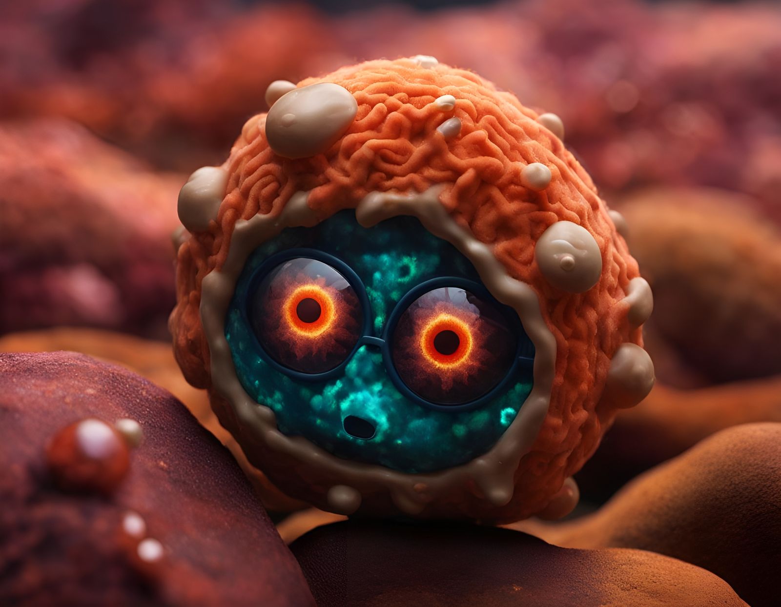Anthropomorphic Plushie Protozoa in Magmatic Plasma, CGI