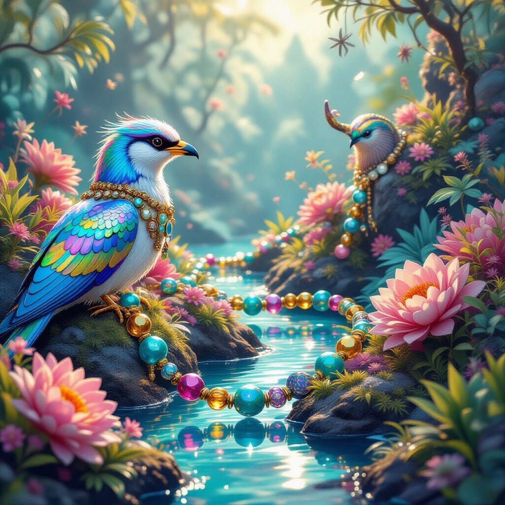 Iridescent Beads from Futuristic Plants and Mythical Animals