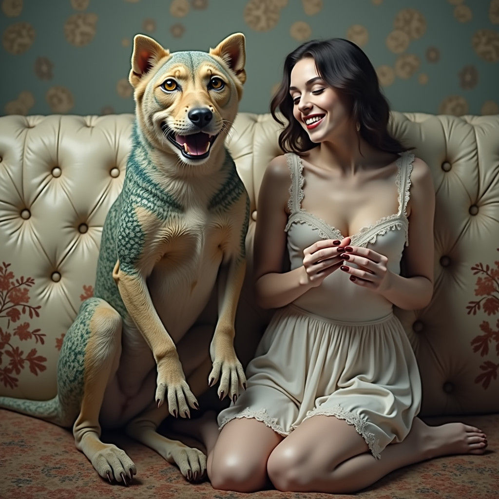Surreal Gathering in Sumptuous Suite: Hyperrealistic Portrai...