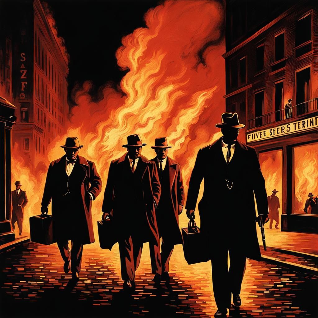 Mafia Gangsters Walk Away From Inferno, 1930s