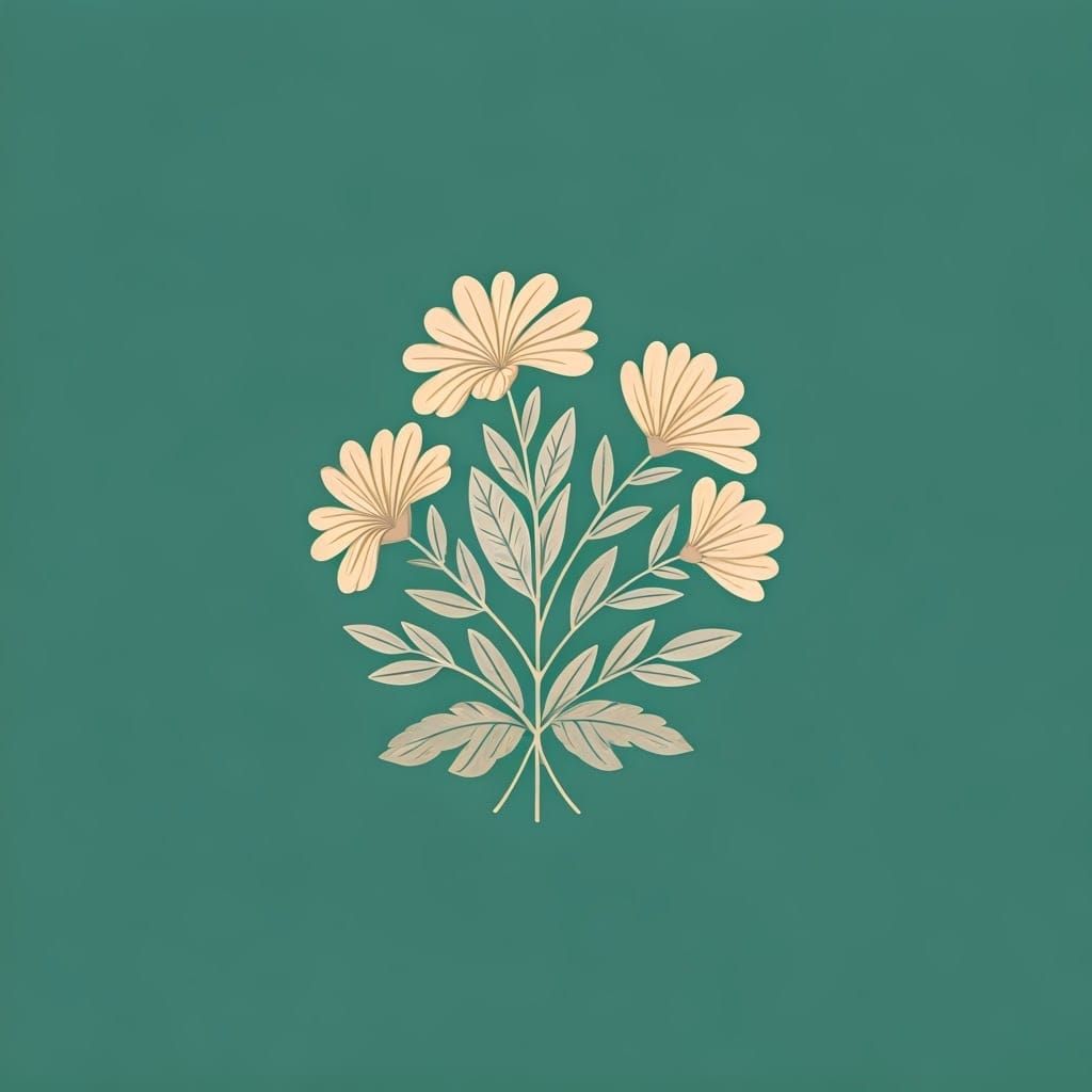 Minimalist Cider Logo with Floral Elements in Bauhaus Style