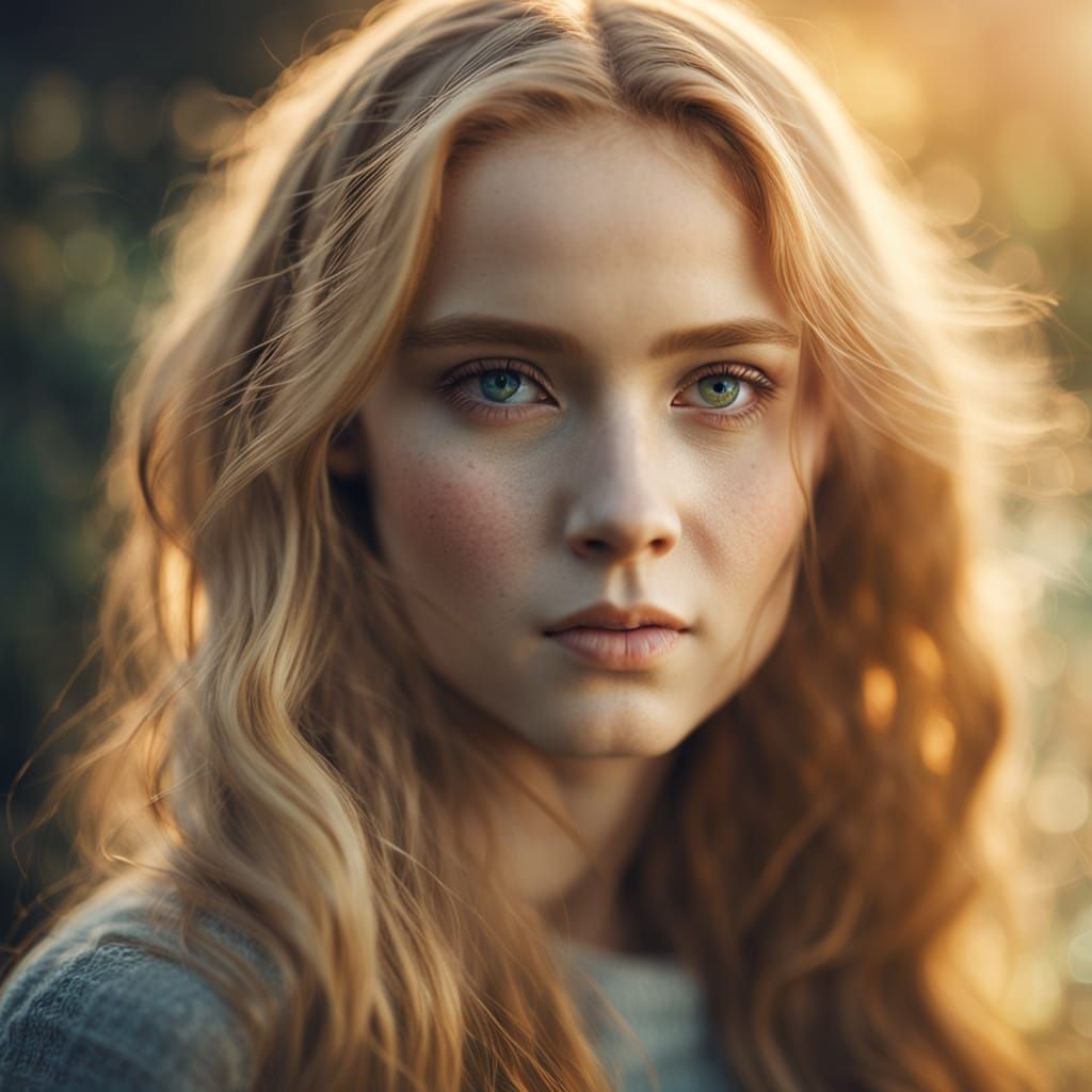Ethereal Woman Portrait with Radiant Skin