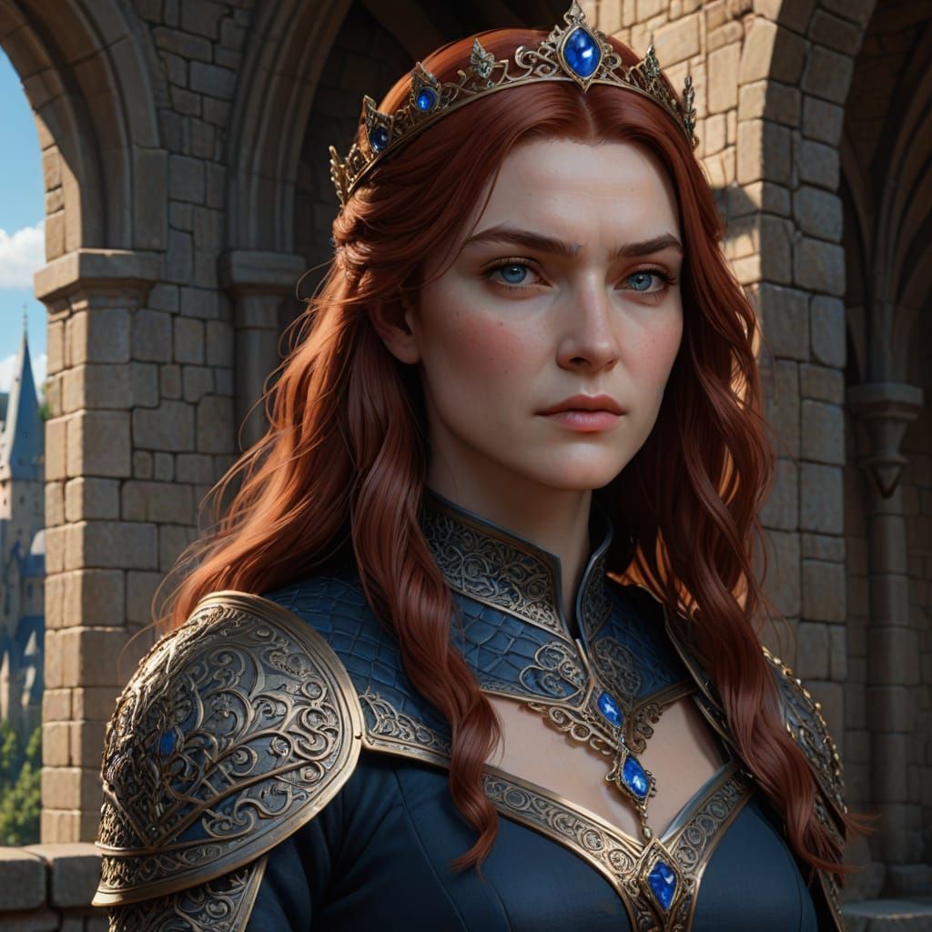 Medieval Queen in Anime-Inspired 3D Art