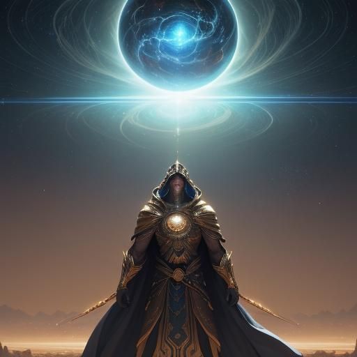 Majestic Figure of Unity in Futuristic Digital Art