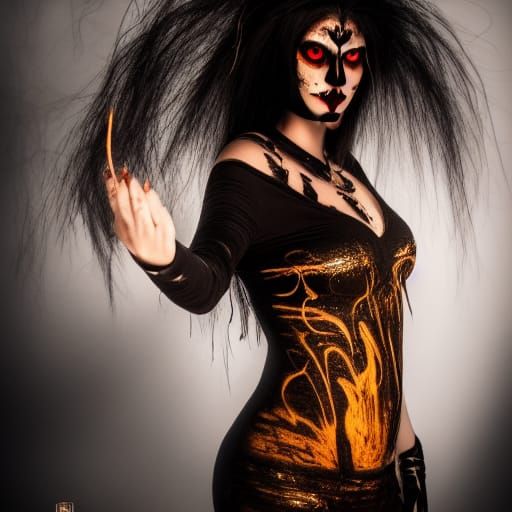 Ominous Goth Native American Spirit in 8K