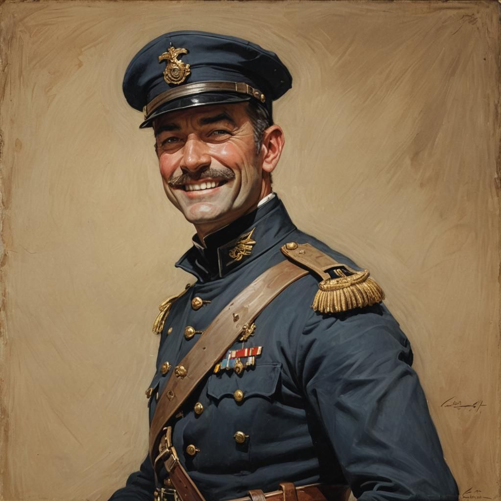 Victorian Officer Portrait in Frazetta Style