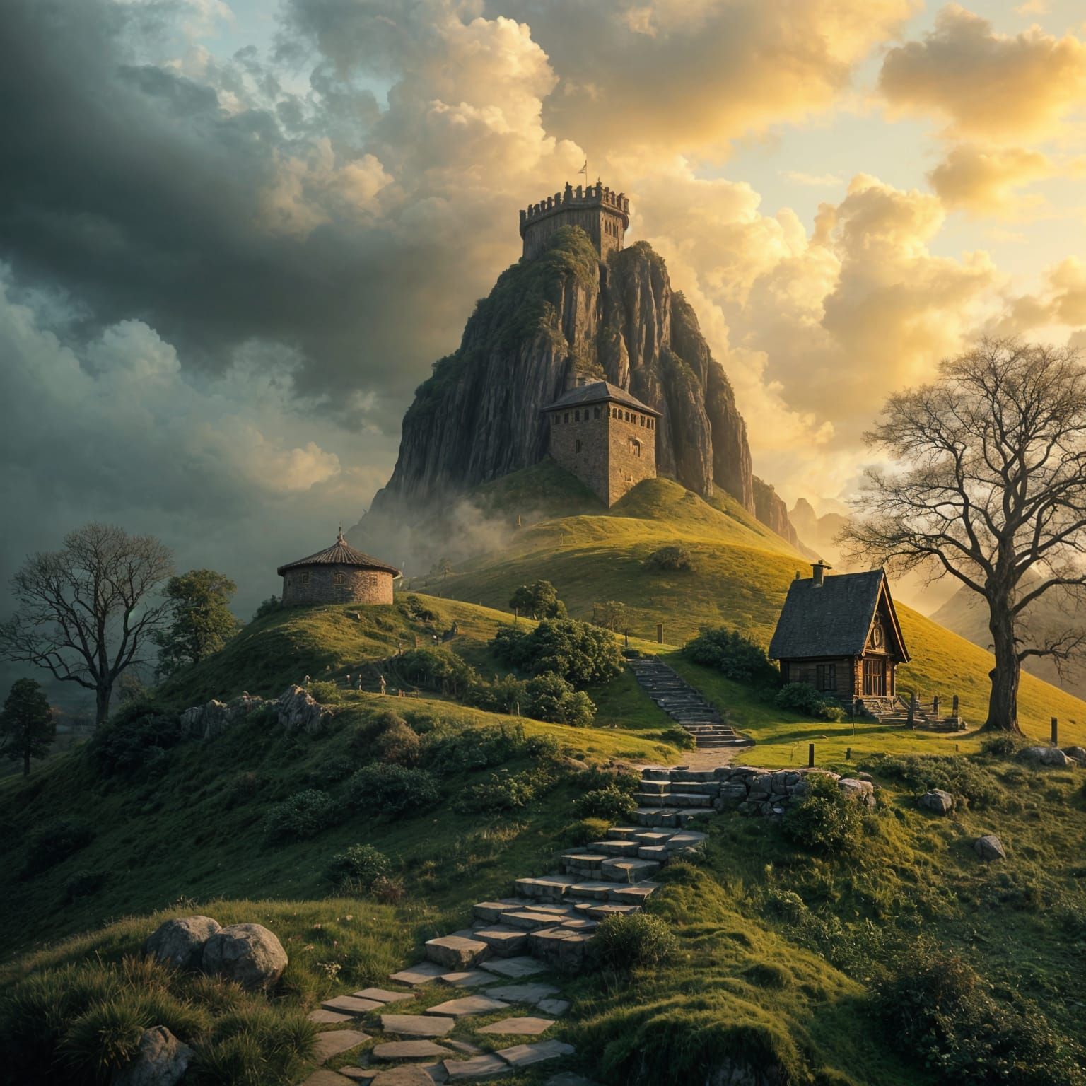 Rolling Hills of Middle Earth's Twin Suns