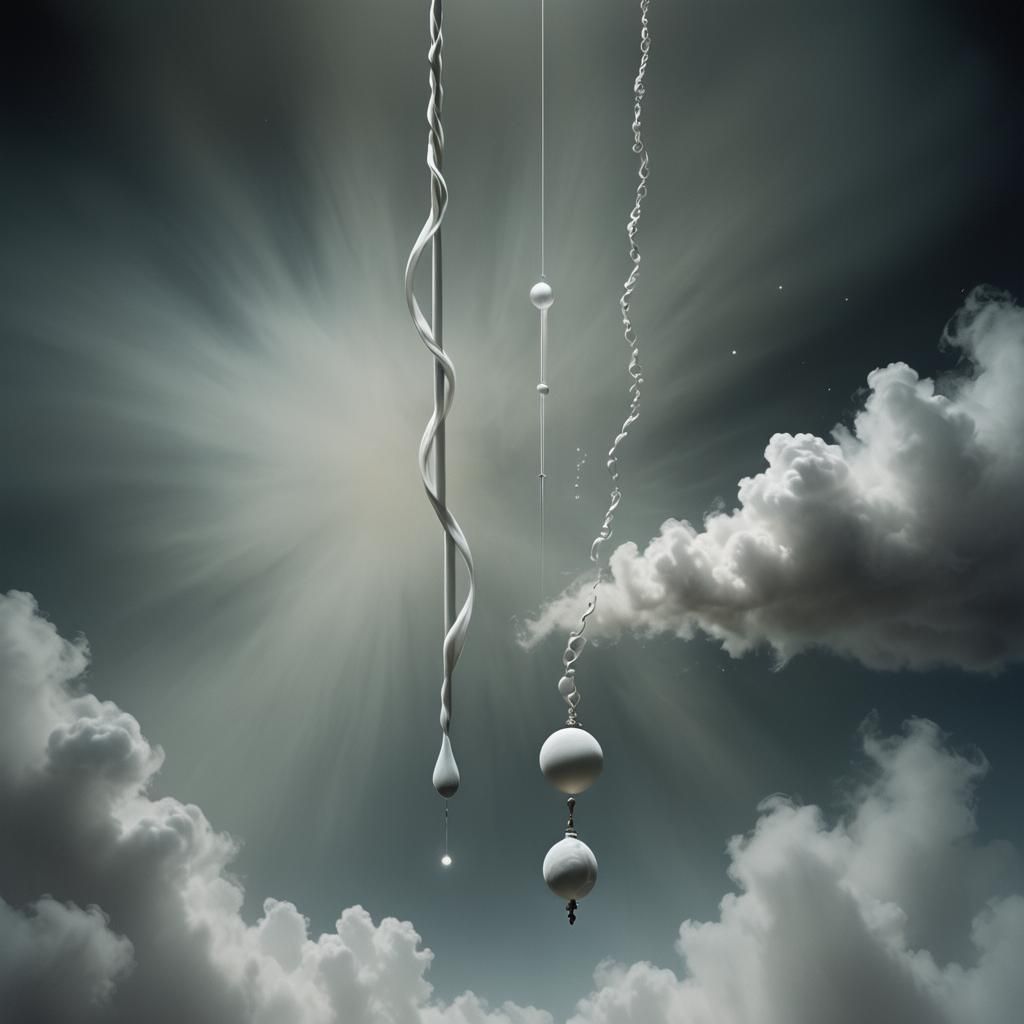 Ethereal Surrealism: Gleaming Rod in Dreamlike Ambiance