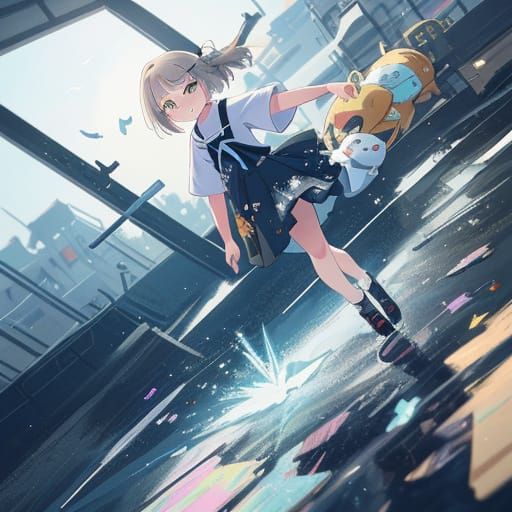 Cyberpunk Anime Goddess with Elegant Aesthetic