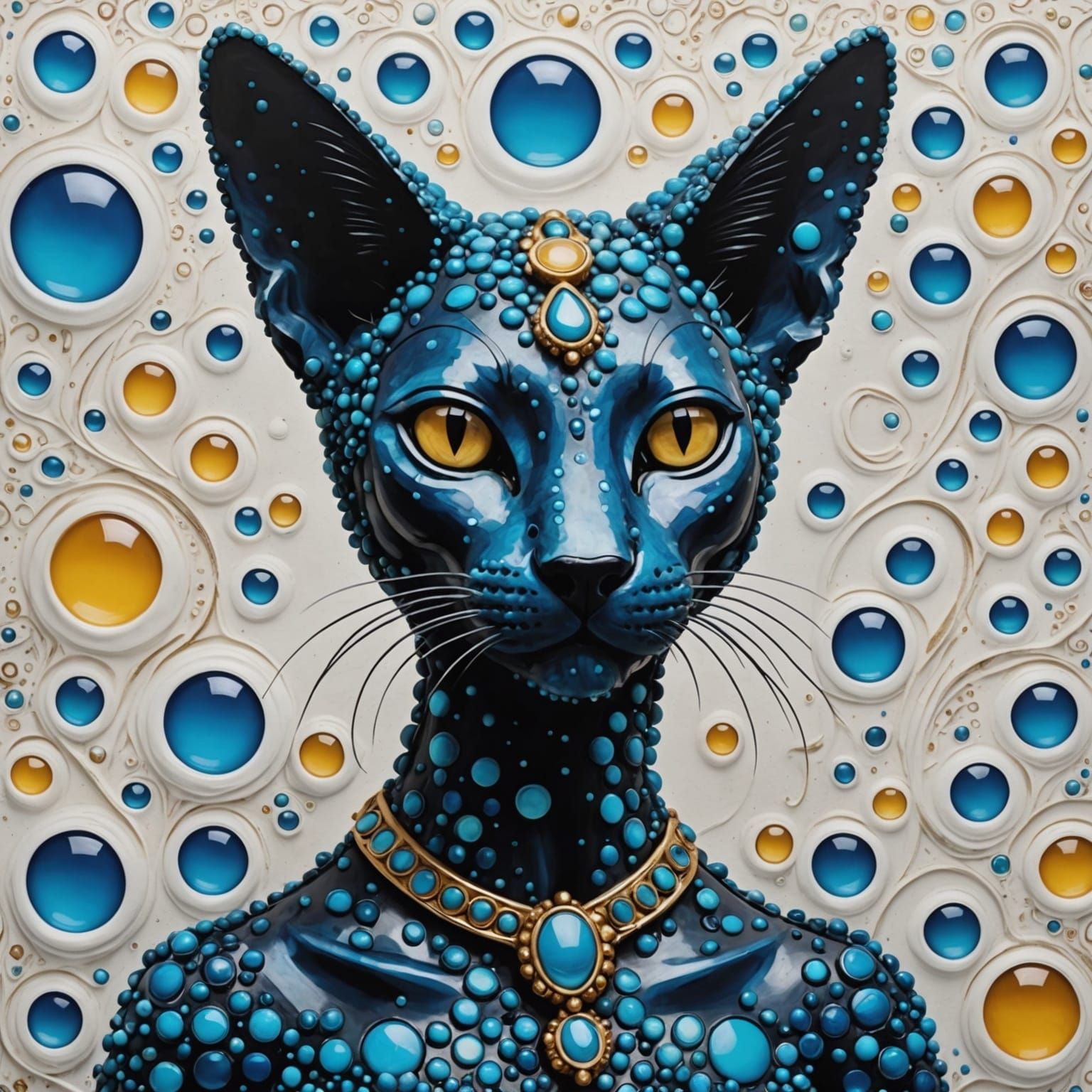 Abstract Bastet in Picasso and Burton Styles