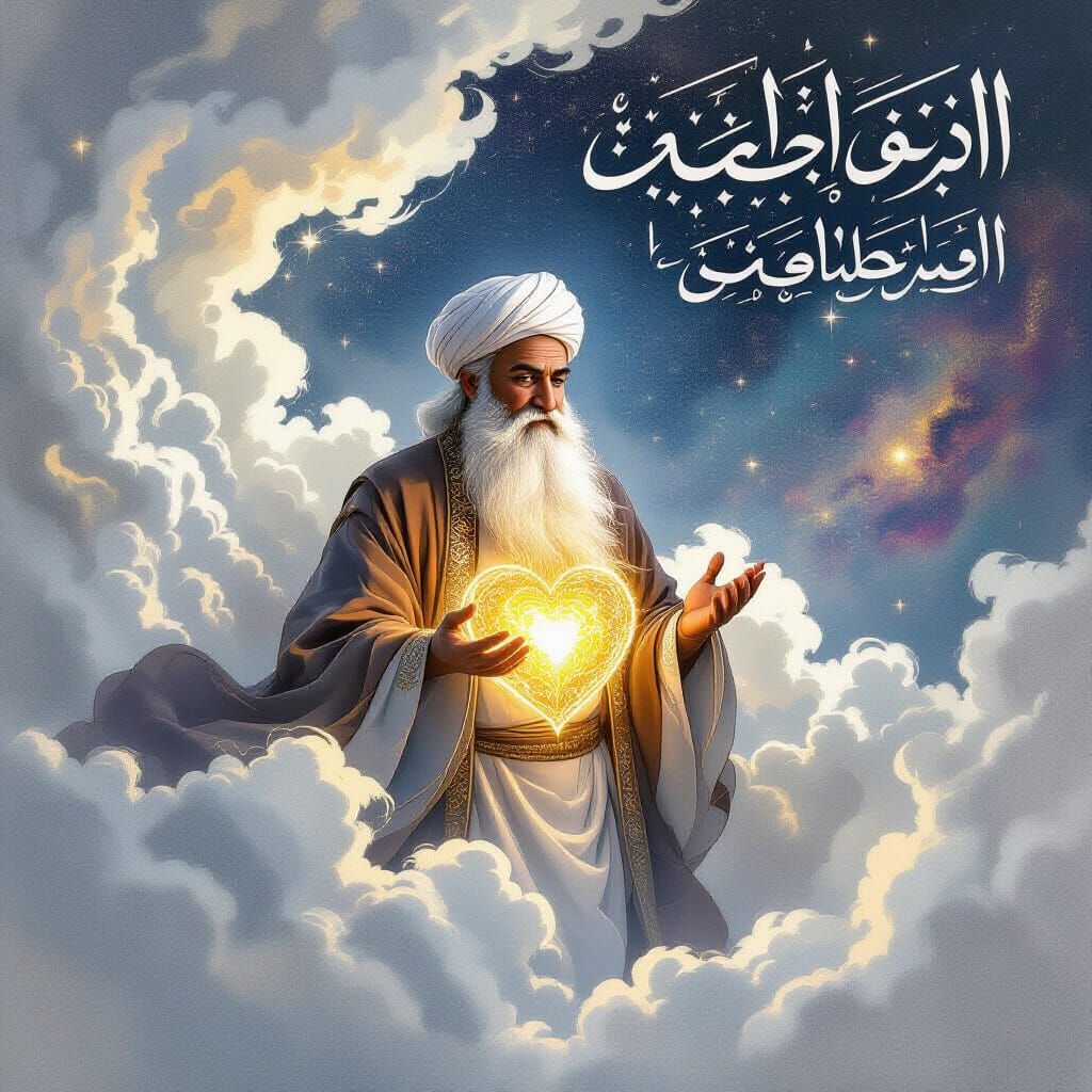 Rumi Emerges from Smoke in Dreamy Pencil Drawing