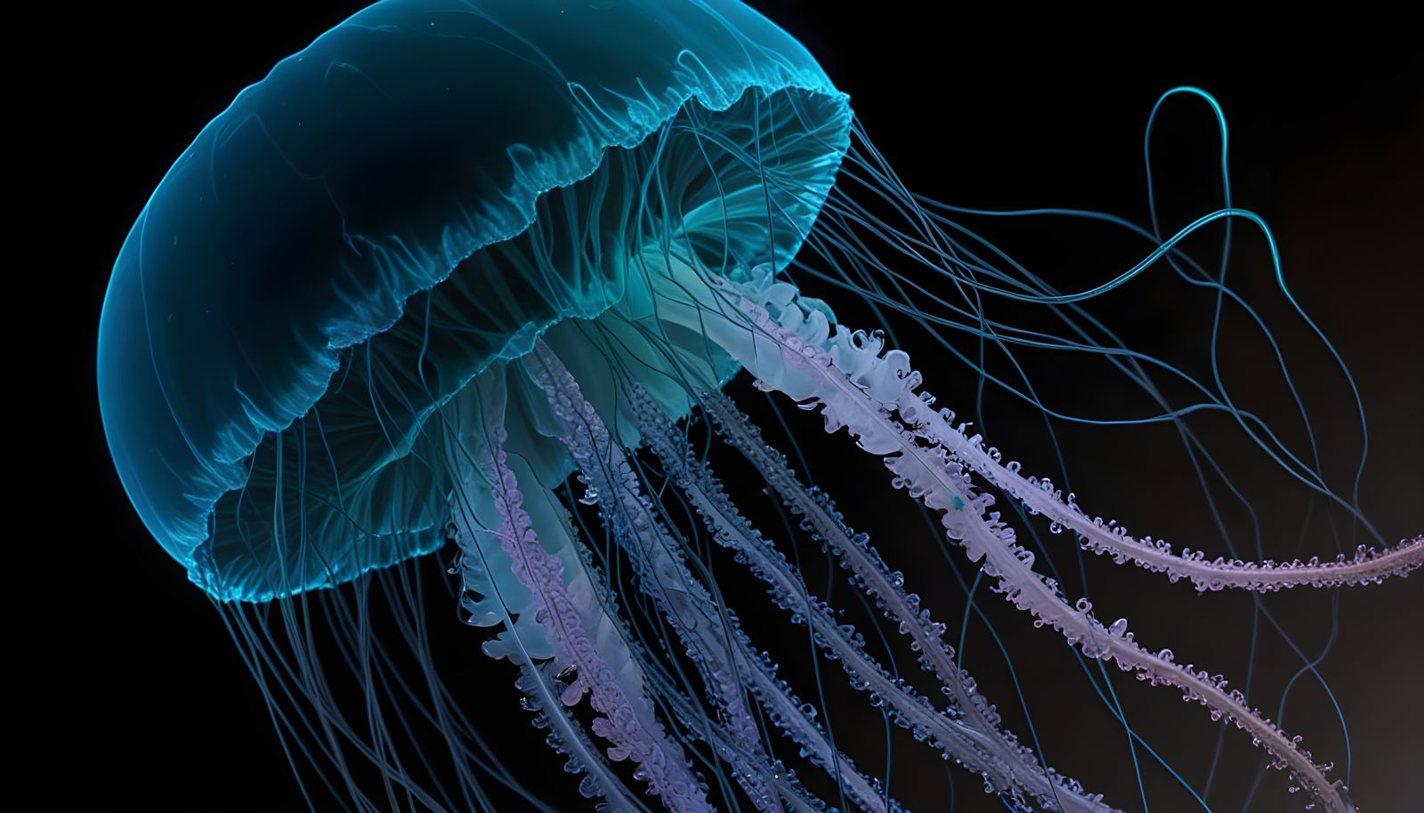 Ethereal Bioluminescent Jellyfish in Photorealistic Detail