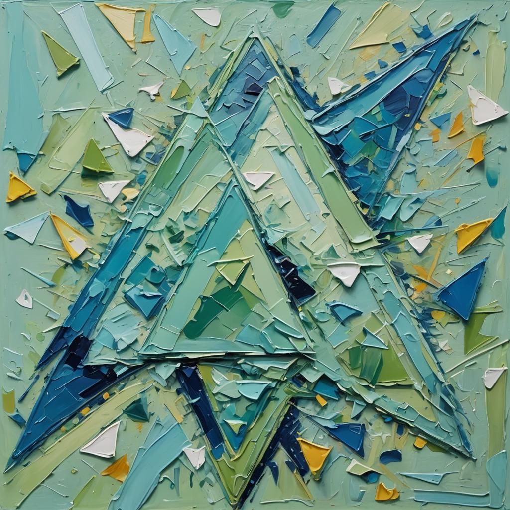 Expressionist Geometric Abstraction in Impasto Style