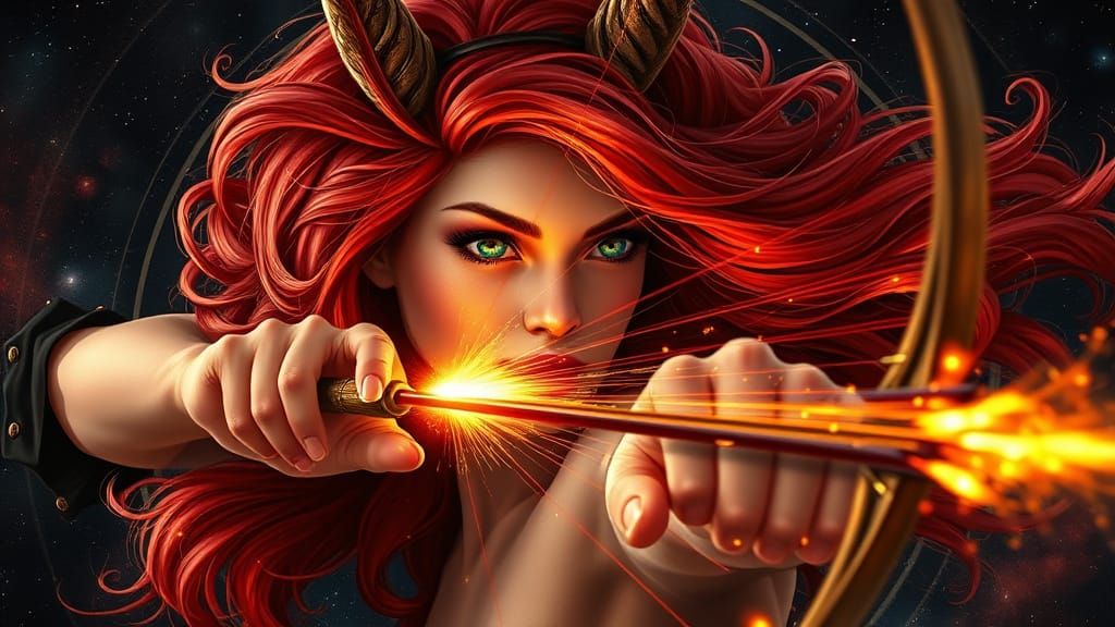 Surreal Celestial Goddess on Zodiac Background