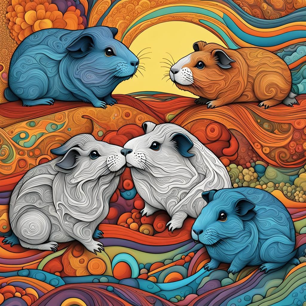 Vivid Modern Art Guinea Pigs in Seattle