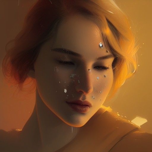 Happy vs Sad Portrait in Art Nouveau Style