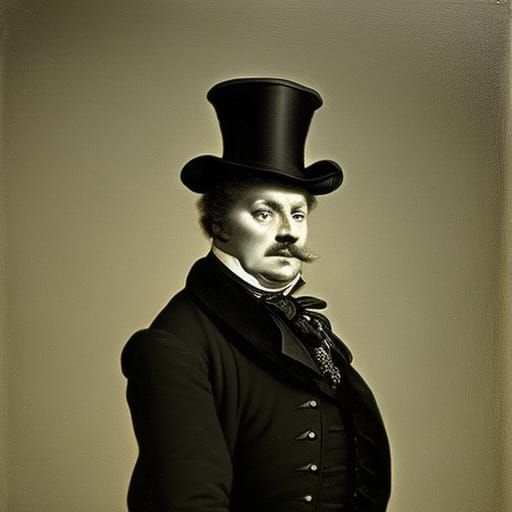 18th Century Gentleman in Top Hat: Horror Aesthetic