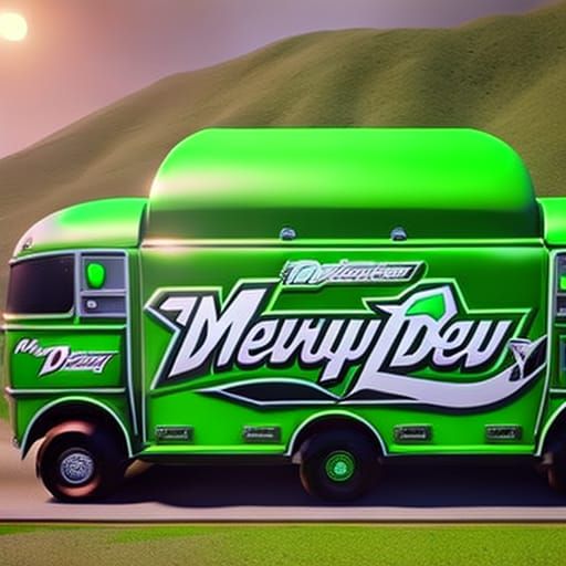 Mountain Dew Futuristic World in Video Game Style