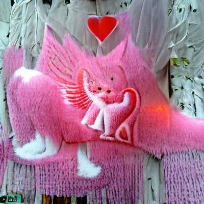 Pink Angel Cat Digital Art