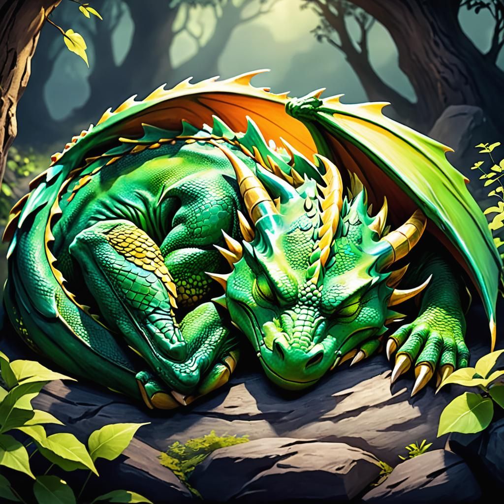 AI Generated Sleeping Dragon