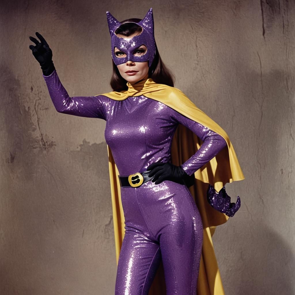 Batgirl in Sequin Gown: Detailed Matte Painting