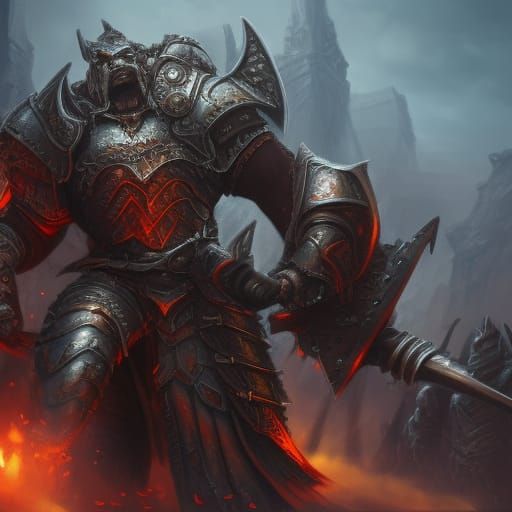 Evil Orcish Knight Fantasy Concept Art