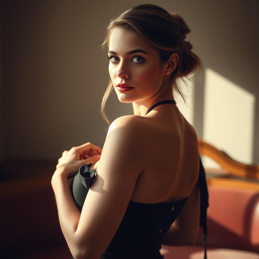 Elegant Hourglass Figure in Fashion Photography Style